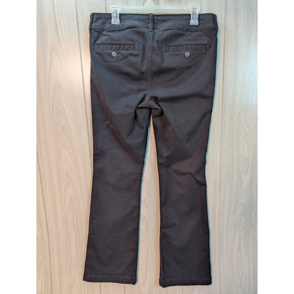 American Eagle Super Stretch Kick Boot Chino Pants Women’s Size 12 Short Black - Picture 4 of 10